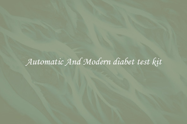 Automatic And Modern diabet test kit