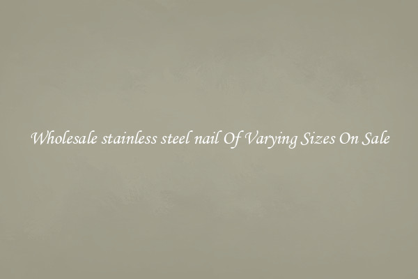Wholesale stainless steel nail Of Varying Sizes On Sale