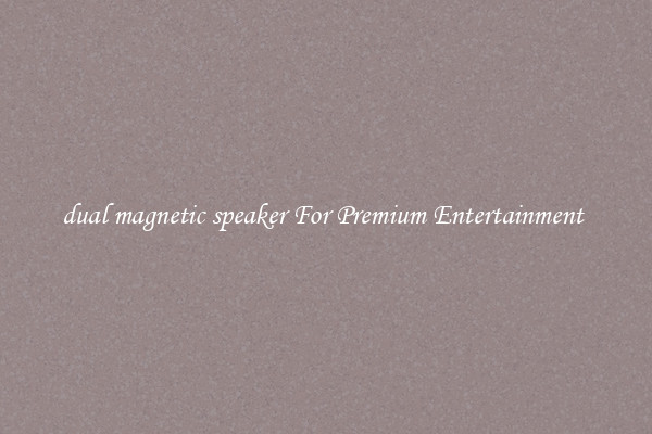 dual magnetic speaker For Premium Entertainment 