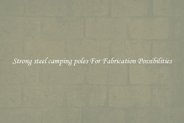 Strong steel camping poles For Fabrication Possibilities