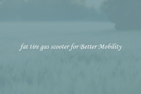 fat tire gas scooter for Better Mobility