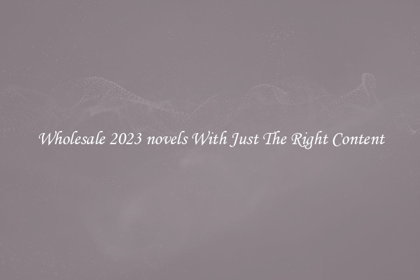 Wholesale 2023 novels With Just The Right Content