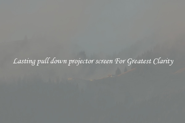 Lasting pull down projector screen For Greatest Clarity