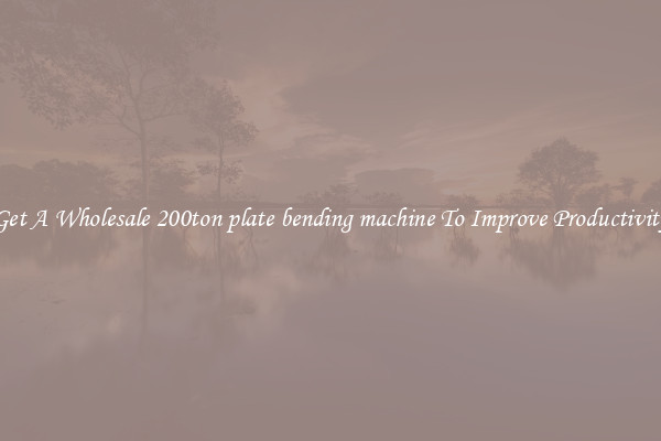 Get A Wholesale 200ton plate bending machine To Improve Productivity