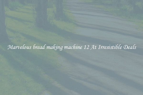 Marvelous bread making machine 12 At Irresistible Deals