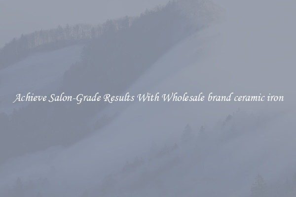 Achieve Salon-Grade Results With Wholesale brand ceramic iron