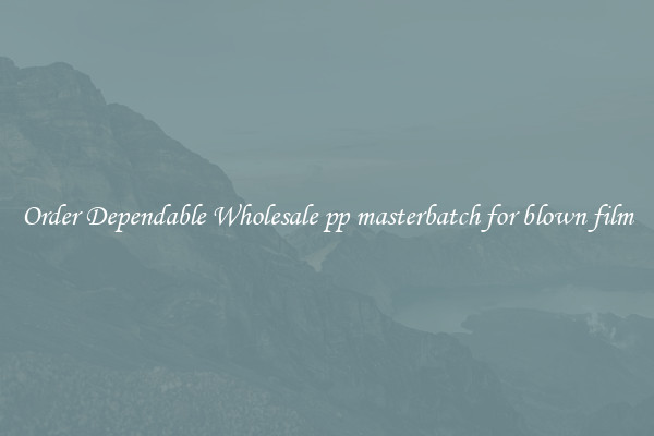 Order Dependable Wholesale pp masterbatch for blown film